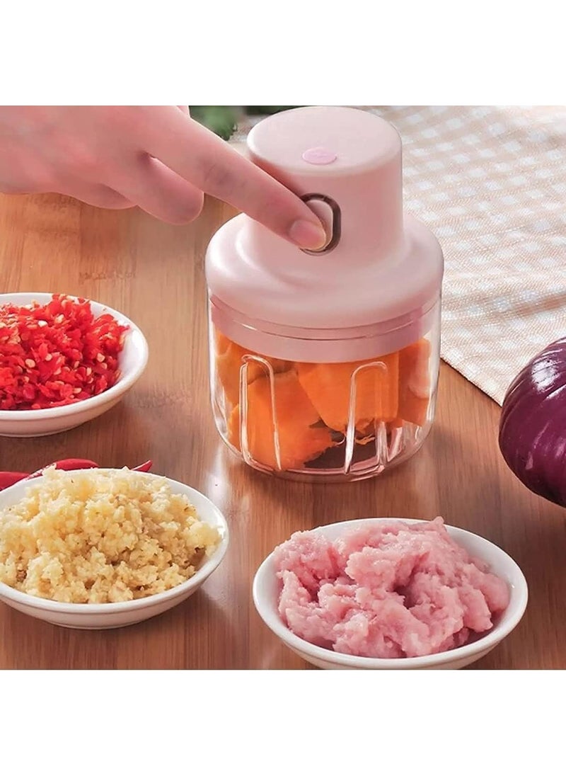 Flare SANCTUM Rechargeable Wireless Chopper for Kitchen Use Food Processor Vegetable Chopper for Kitchen 250ml 30W Processor for GarlicBeefOnionChiliNutBabyVegetable Food Supplement