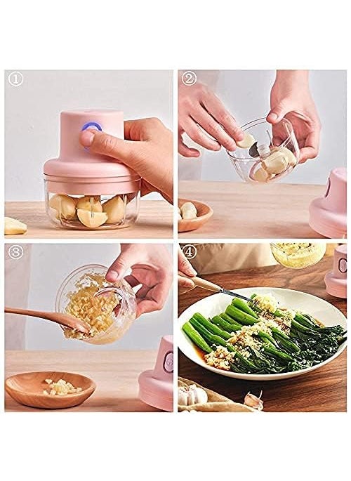 Expert Enterprise Portable USB Rechargeable Electric Fruit Vegetable Onion Garlic Cutter Food Speedy Chopper Mini Slicer Food Processor 250 mlMulticolour Electric Chopper