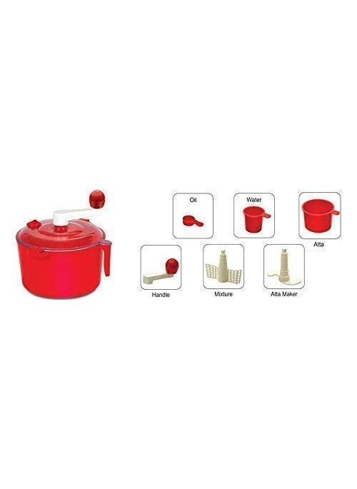 BUY Villa Plastic 3 in 1 Chop Churn Manual Automatic Atta Roti Dough Maker with Measuring Cups for Home and Kitchen Multicolor Atta Maker