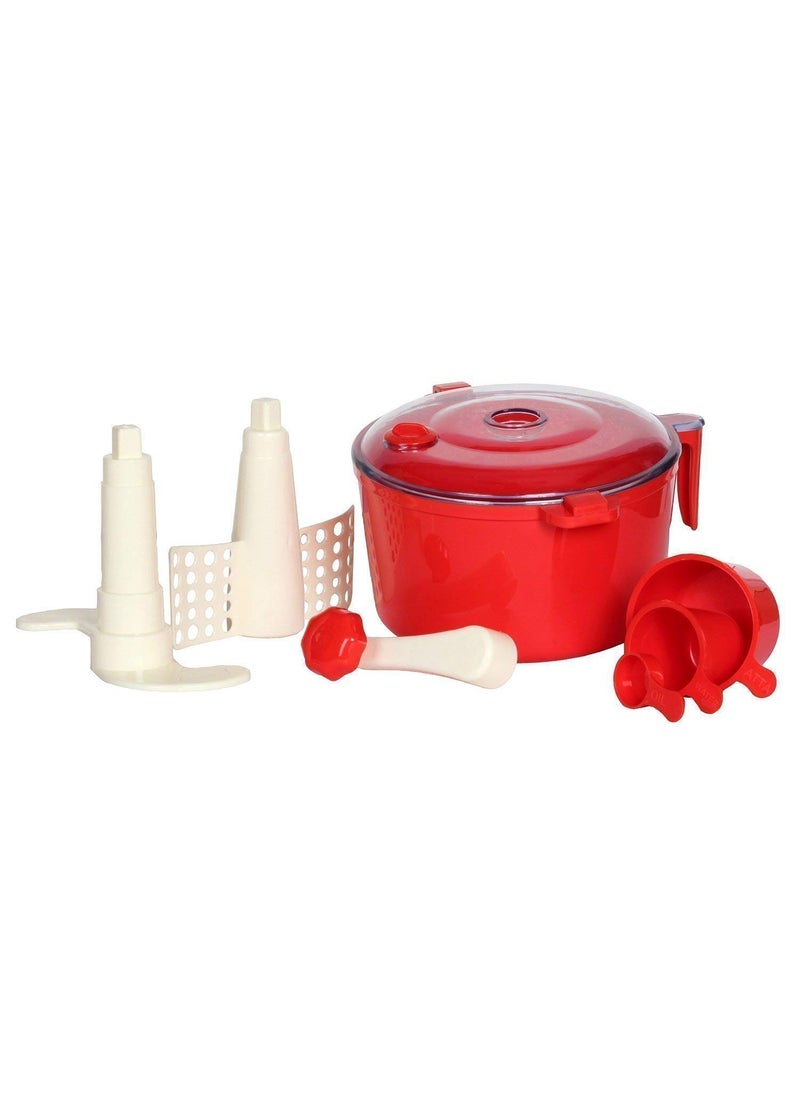 BUY Villa Plastic 3 in 1 Chop Churn Manual Automatic Atta Roti Dough Maker with Measuring Cups for Home and Kitchen Multicolor Atta Maker