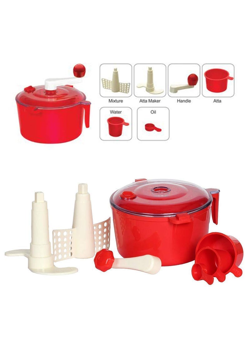 BUY Villa Plastic 3 in 1 Chop Churn Manual Automatic Atta Roti Dough Maker with Measuring Cups for Home and Kitchen Multicolor Atta Maker
