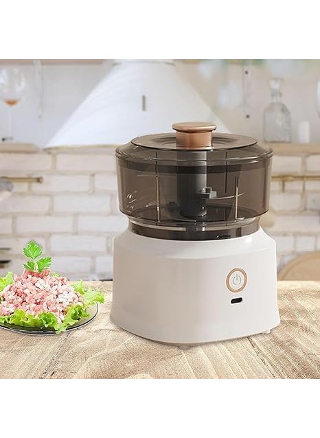 KEYMAX Wireless Portable Food Chopper for MeatGarlicGingerChiliOnions Electric Vegetable Fruit Chopper Wireless Vegetable Chopper With USB Charging Color White