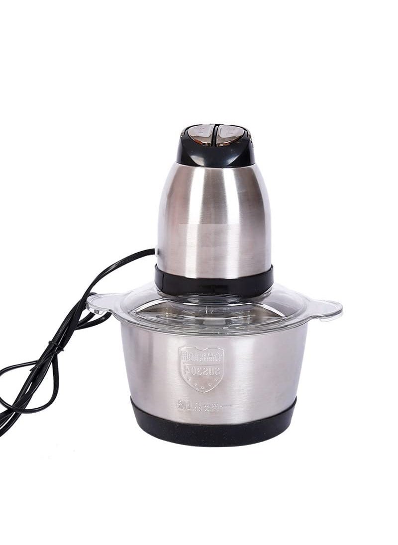 Conziv Universal Chopper Electric with 3 L Stainless Steel Container 400 W Electric Multi Chopper with 2 Speed Levels Meat Grinder with 4 Blades for Meat Onions Fruit Vegetables