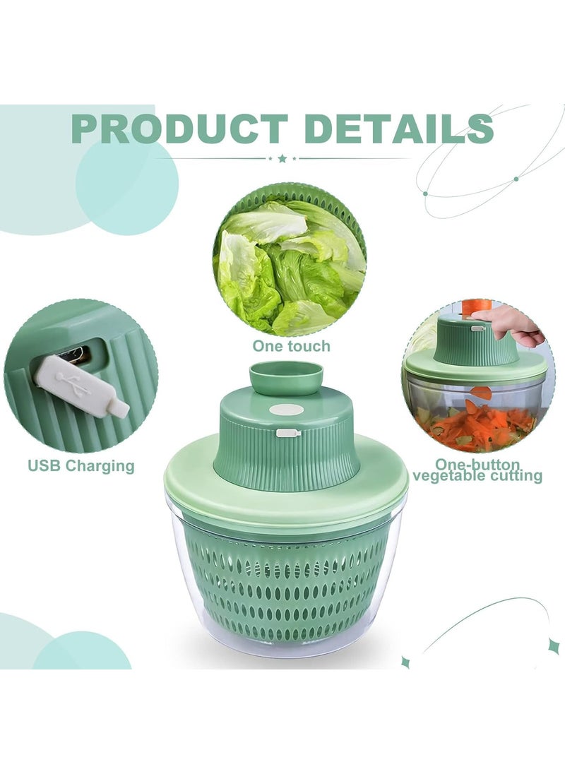 KEYOZA Electric Vegetable Chopper Multifunctional 2in1 Chopper Vegetable Cutter Strawberry Grape Slicer MultiFunction Fruit Vegetable Slicer Salad Making Pizza Fruit Dispenser Frifer