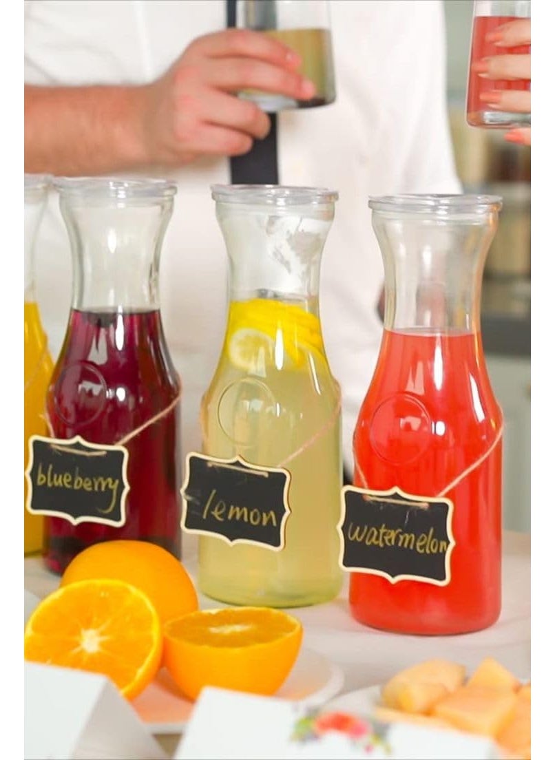 Prokitchen Glass Juices Decanter 250 ML Set of 2 for Juice Water Milk Tea Transparent Decanter