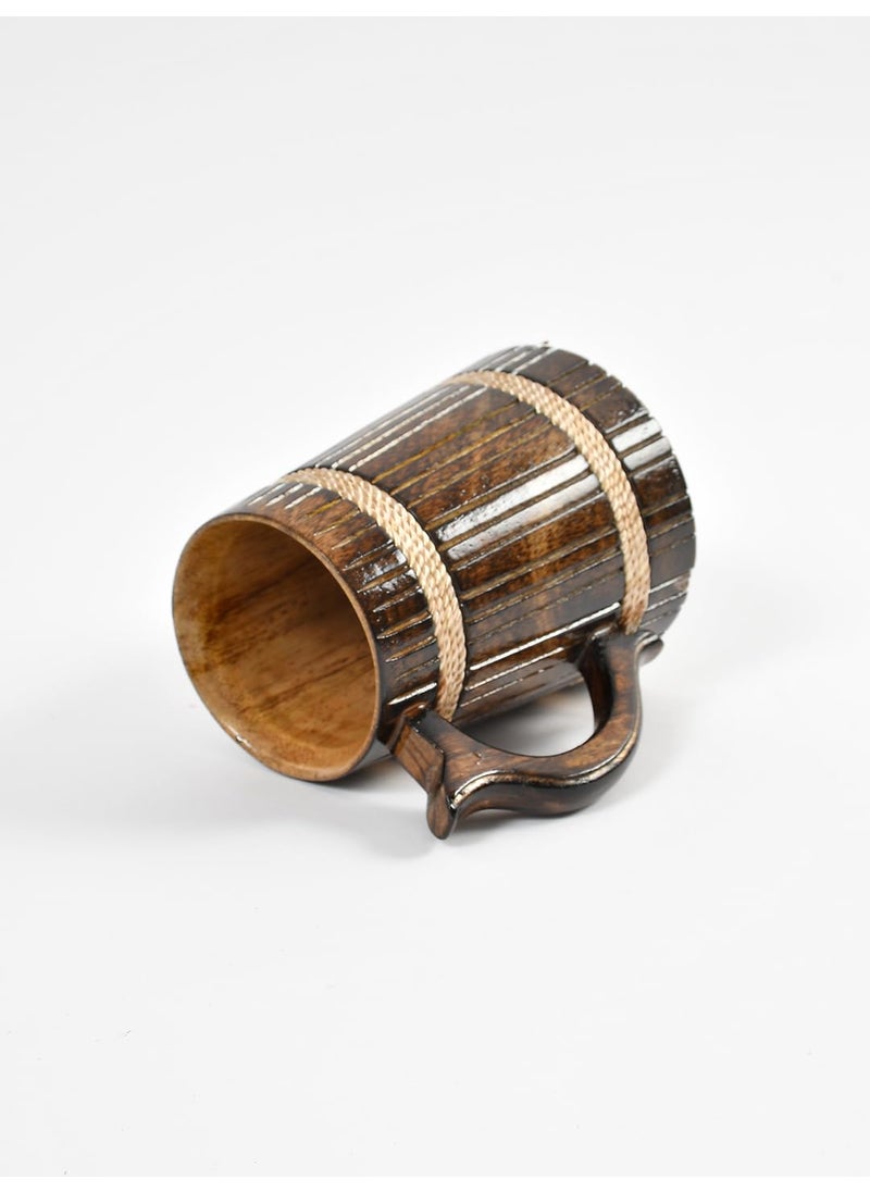 CLIOS HERITAGE STORE Handmade Wooden Beer Mugs Set of 2 Rustic and EcoFriendly Drinkware