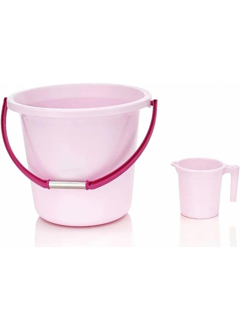 LANKESH ENTERPRISE Strong Plastic Rimmy Bucket Mug Bathroom Set for Kitchen Bathroom 18 Liter Off White