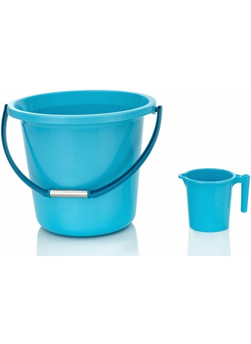 LANKESH ENTERPRISE Strong Plastic Rimmy Bucket Mug Bathroom Set for Kitchen Bathroom 18 Liter Off White