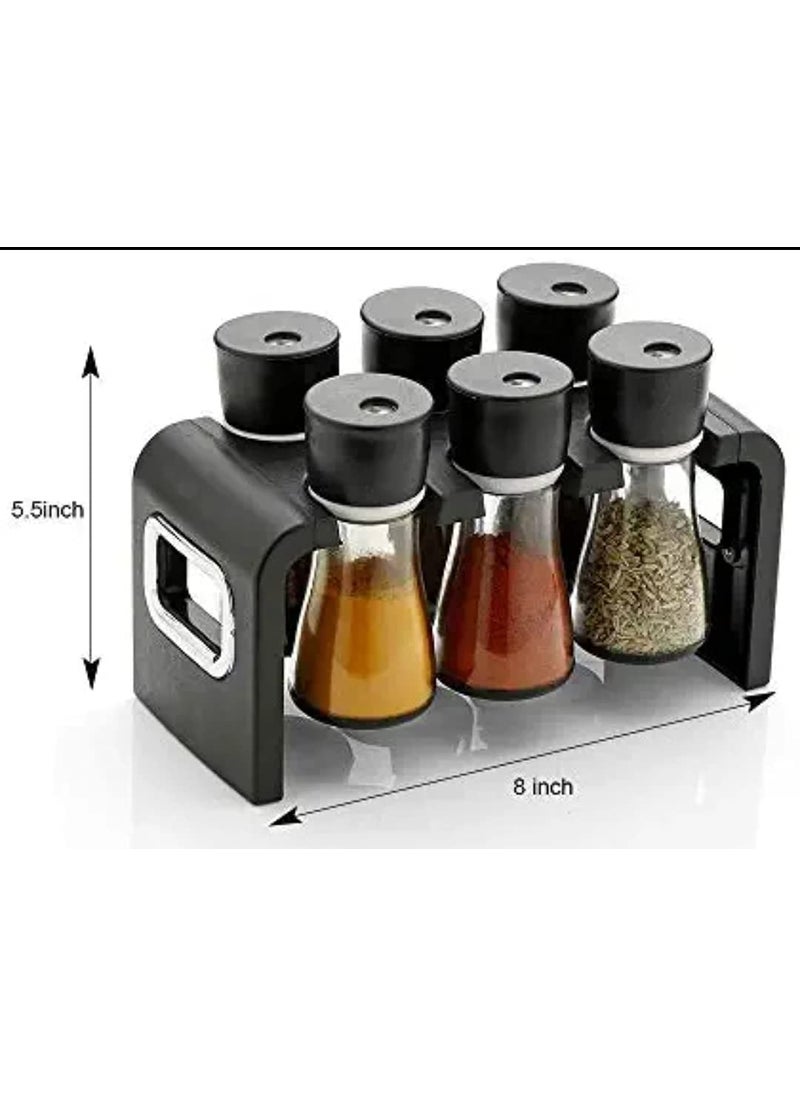 Foscadit Multipurpose Spice Rack 6 in 1 Masala Rack Condiment Set Kitchen Store to Herbs Condiments Salt Pepper 6 pcs set