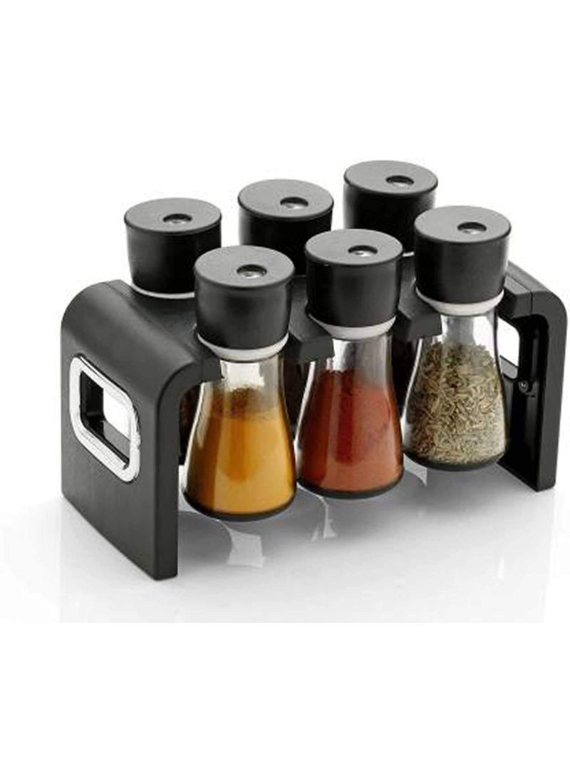 Foscadit Multipurpose Spice Rack 6 in 1 Masala Rack Condiment Set Kitchen Store to Herbs Condiments Salt Pepper 6 pcs set