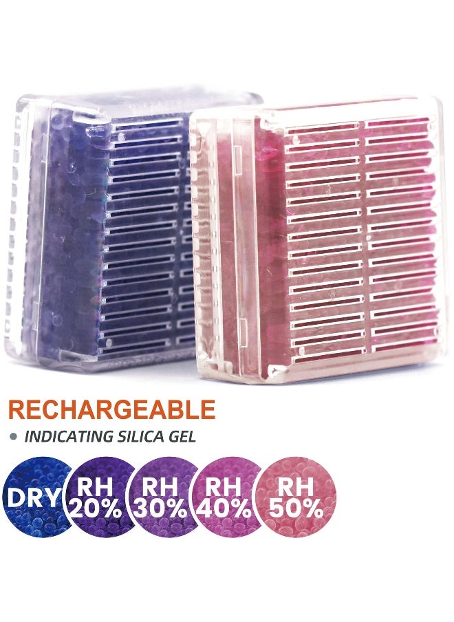 SYOSI Indicating Silica Gel Desiccant, ABS Box Desiccant 65g Reusable Silica Gel Desiccant for Car, Closet, Cabinet, Bag, Storage Box (6 Packs, Blue)