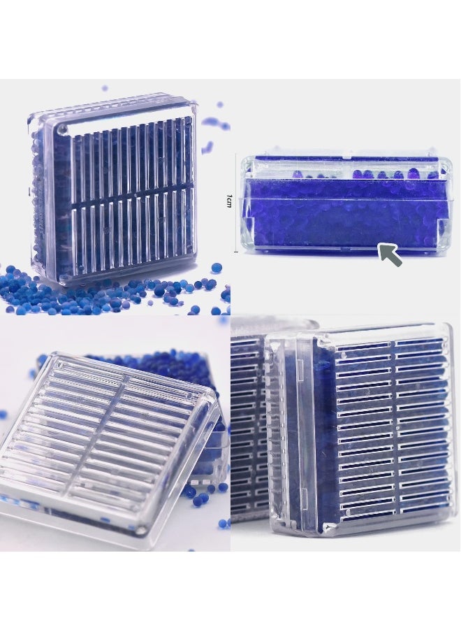 SYOSI Indicating Silica Gel Desiccant, ABS Box Desiccant 65g Reusable Silica Gel Desiccant for Car, Closet, Cabinet, Bag, Storage Box (6 Packs, Blue)
