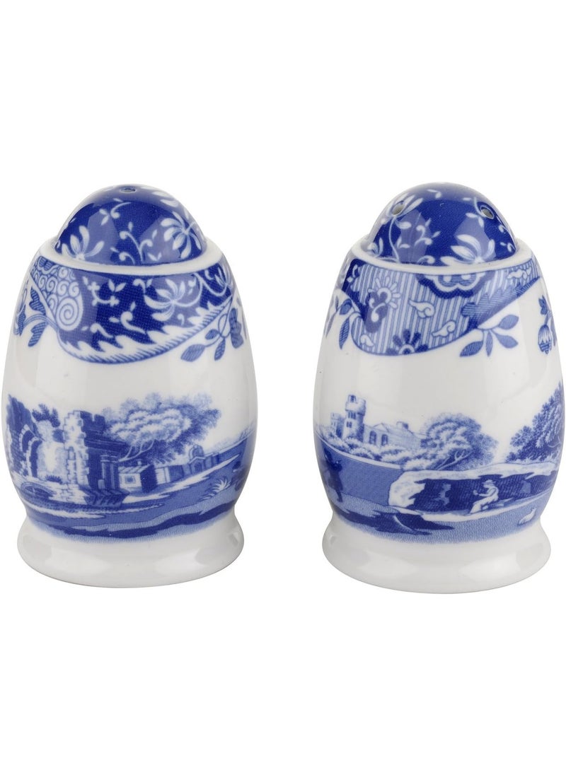 Portmeirion Spode Blue Italian Salt and Pepper Shakers | Salt and Pepper Set for Kitchen and Tabletop | Measures 3 Inches | Made from Fine Porcelain | Classic Home Dcor