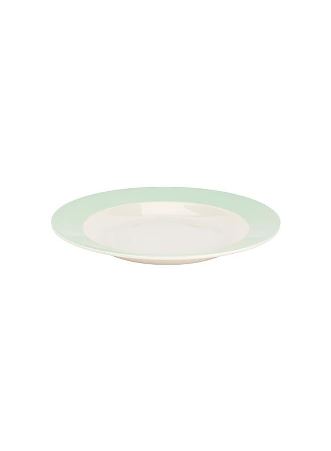 Royalford 32Pc Melamine Dinner Set ,break resistant ,freezer safe and Top Rack Dishwasher Safe Green and White 10inch