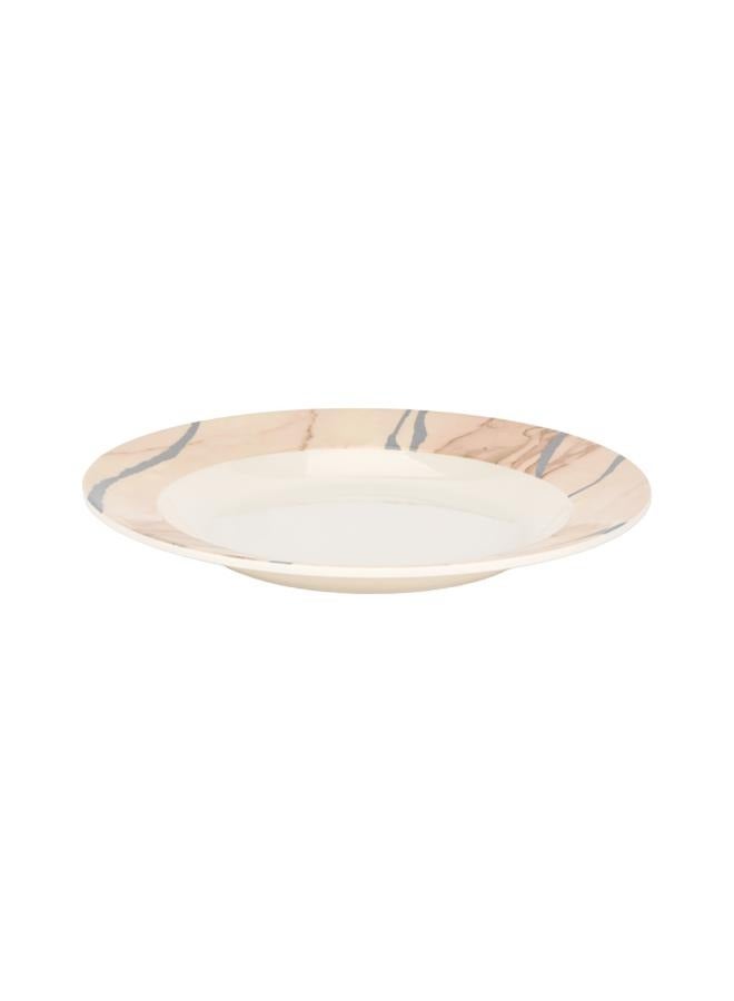 Royalford 32Pc Melamine Dinner Set ,break resistant ,freezer safe and Top Rack Dishwasher Safe Beige & Brown 10inch