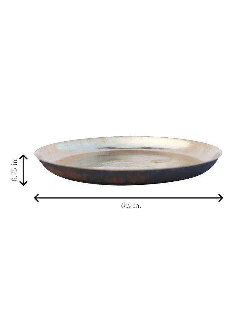 De Kulture Ayurveda Pure Kansa Bronze Compact Platters Appetiser Platter Dessert Plate Set of 2