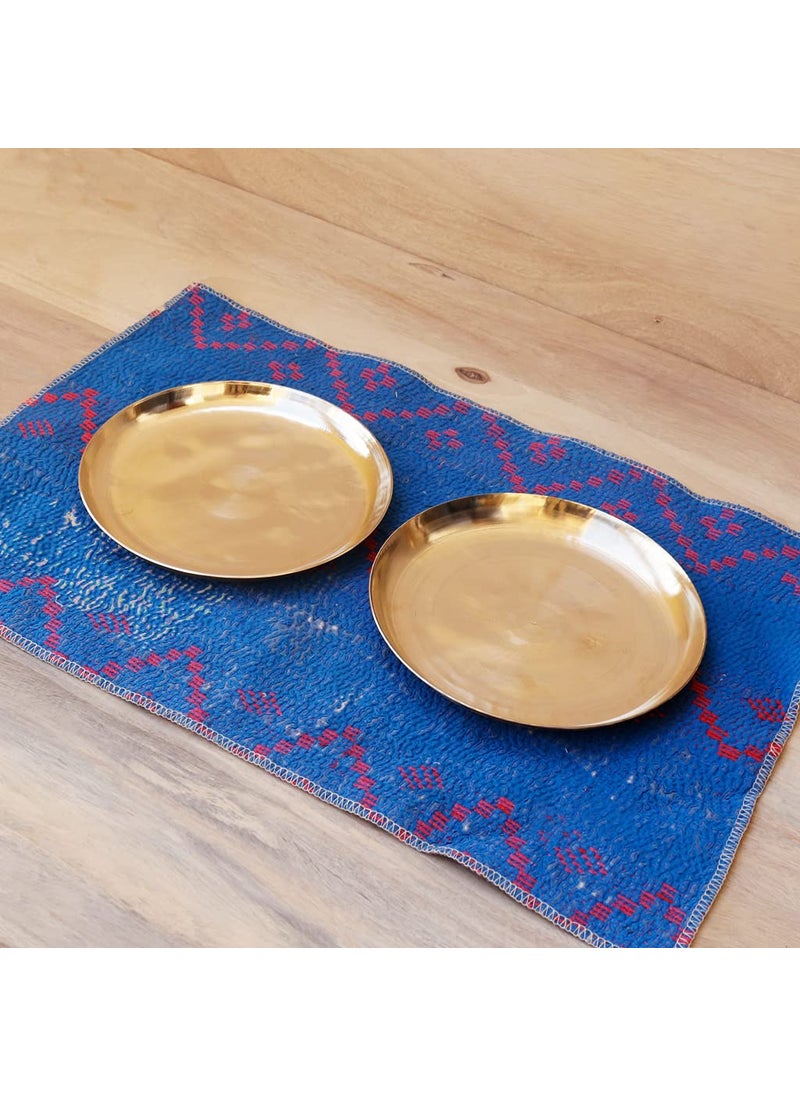 De Kulture Ayurveda Pure Kansa Bronze Compact Platters Appetiser Platter Dessert Plate Set of 2