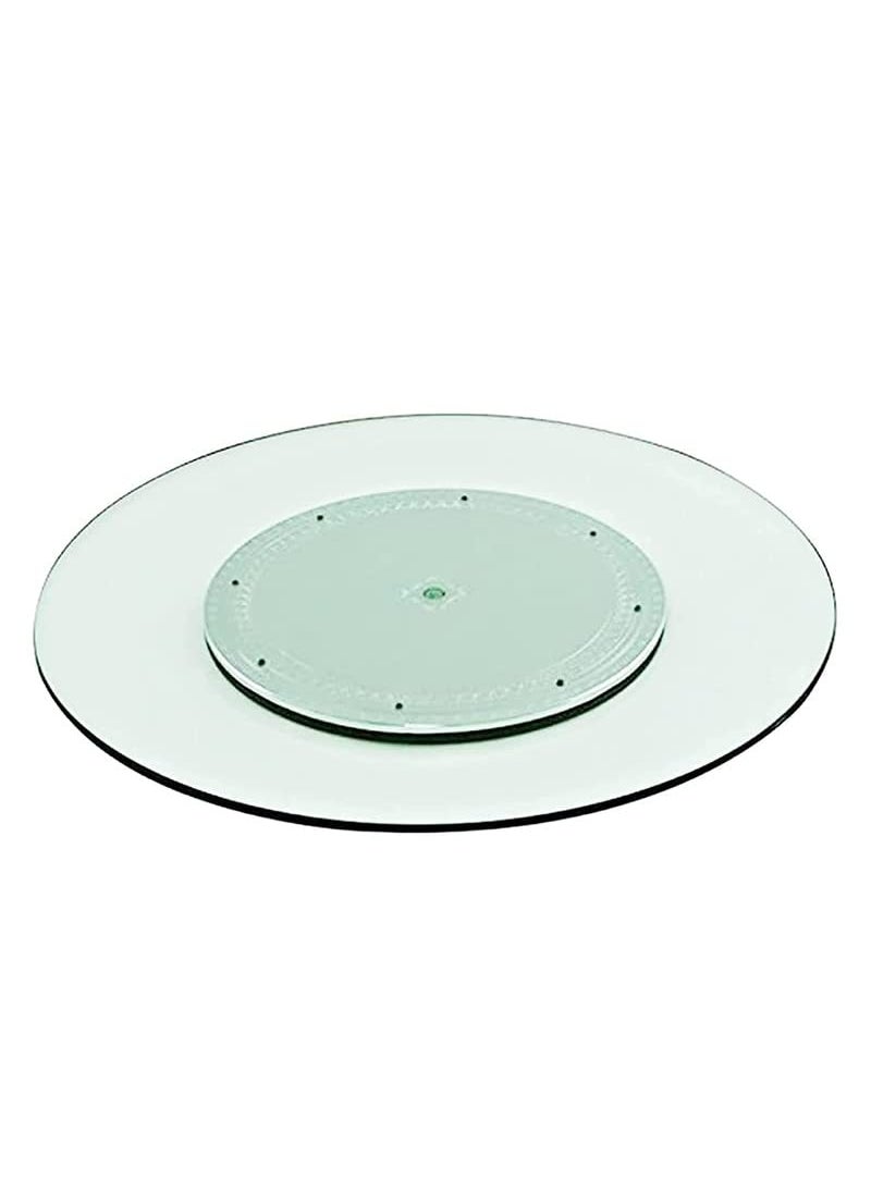 appeasy Revolving Turntable Serving Tray Revolving Tray for Dining Table Lazy Susan Revolving Toughened Glass Dining Table Centerpiece with Revolving disc Round18 Inches Orignal