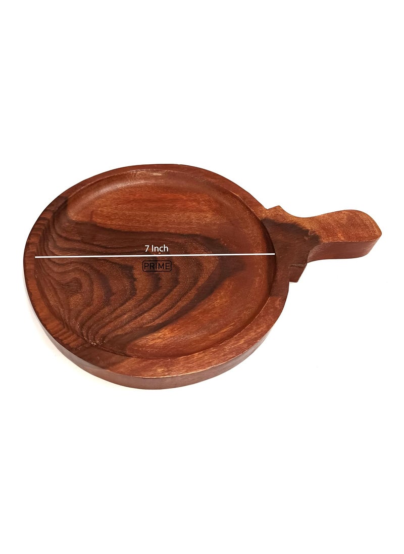 Prime Bakers and Moulders Wooden Pizza PlatterPanBatSnack Serving Plate 7 Inch