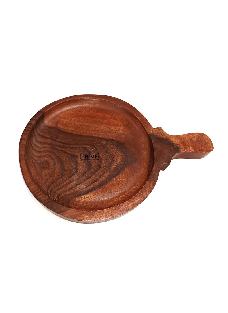 Prime Bakers and Moulders Wooden Pizza PlatterPanBatSnack Serving Plate 7 Inch