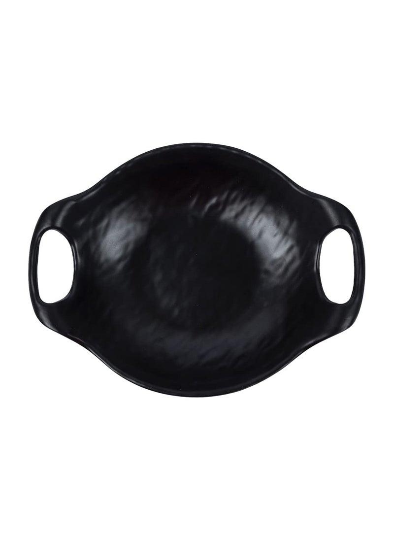 Market99 Melamine Serving Kadai 220ml Black Melamine Serving Platter for Serving Snacks and Cookies Serveware for Breakfast Lunch and Dinner