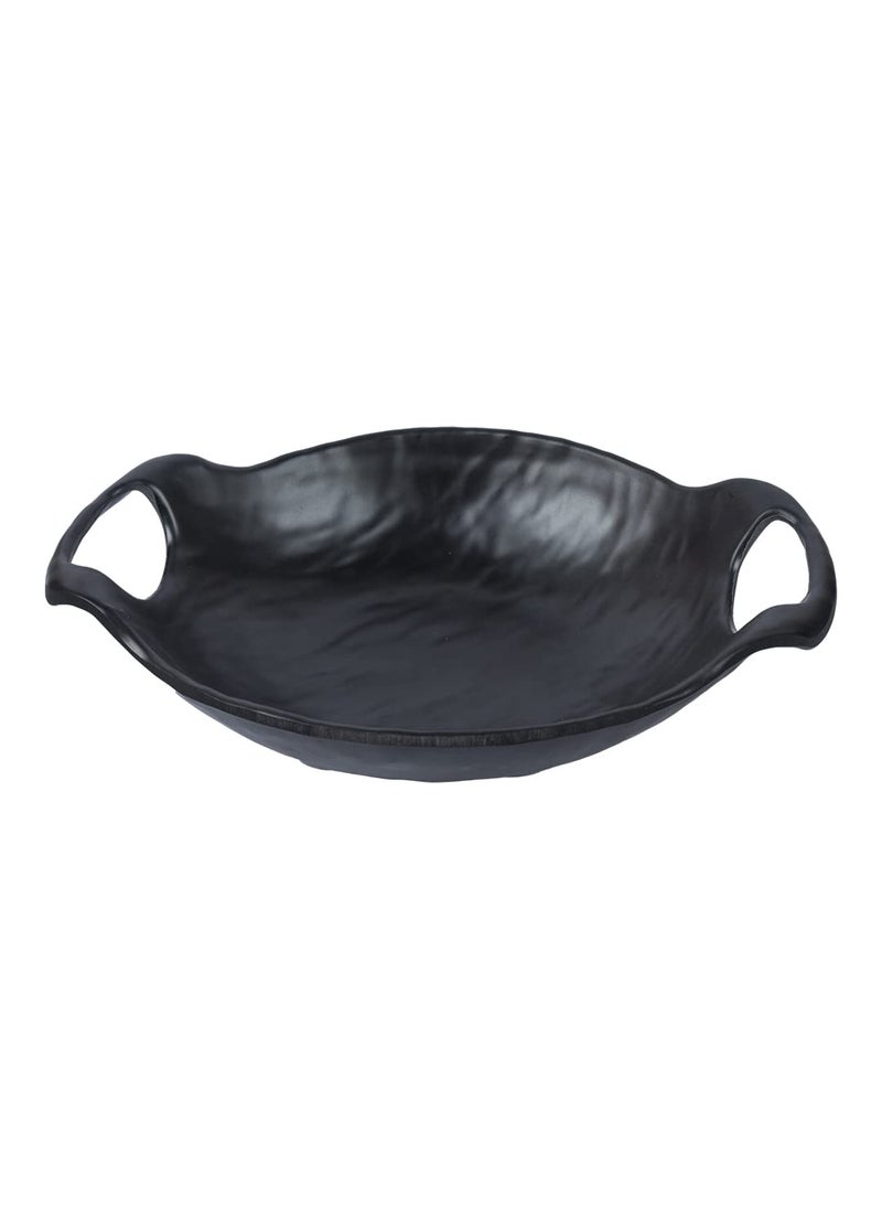 Market99 Melamine Serving Kadai 220ml Black Melamine Serving Platter for Serving Snacks and Cookies Serveware for Breakfast Lunch and Dinner