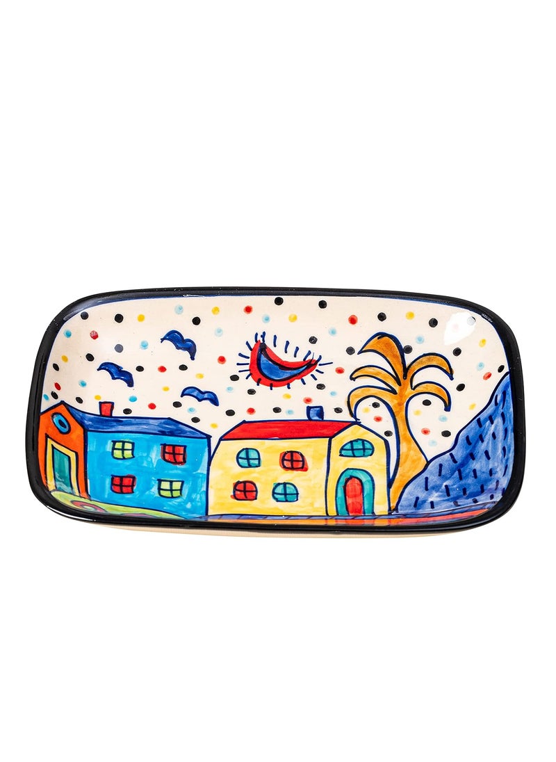 HS HINDUSTANI SAUDAGAR Beautiful Hut Hand Painted Multipurpose Platter Set of 2
