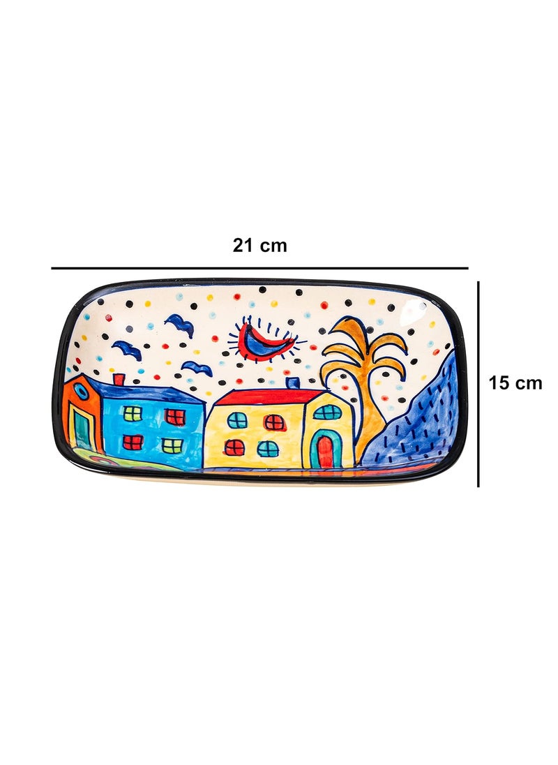 HS HINDUSTANI SAUDAGAR Beautiful Hut Hand Painted Multipurpose Platter Set of 2