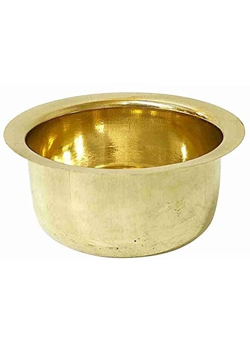 Damurhu Brass Bhagoni Patila Tope for Serving Food Tableware Round Small 600 ML