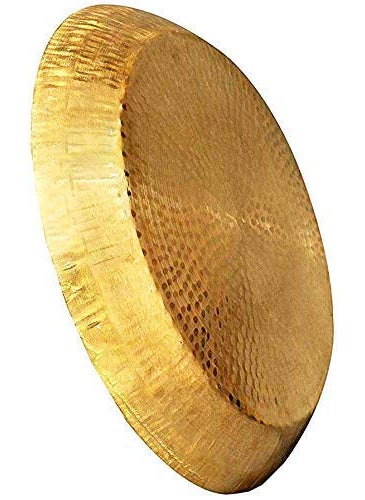 KARMBHUMI Kitchen King Brass Platter 13INCH Handmade Pure Brass ParatPlatter Hammered Design Pital ka Big Parat