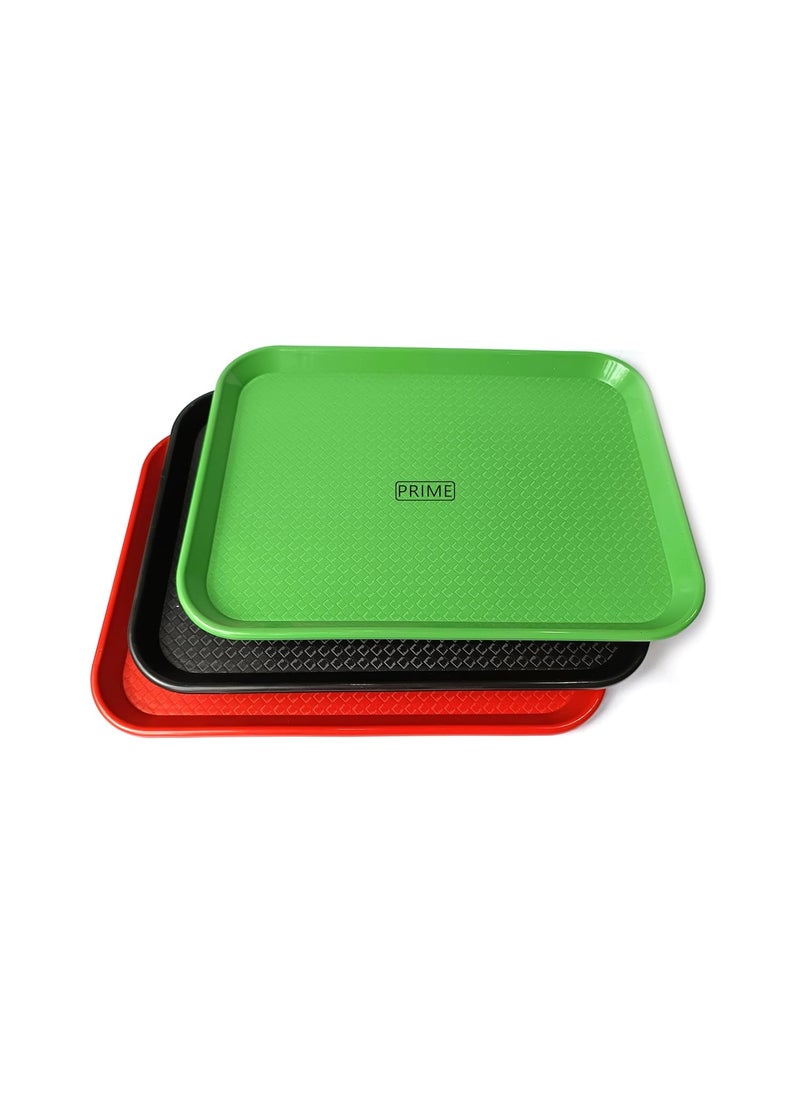 Prime Bakers and Moulders Large Serving rectangular Plastic Platter Tray 16 Inches X 12 Inches Set of 3