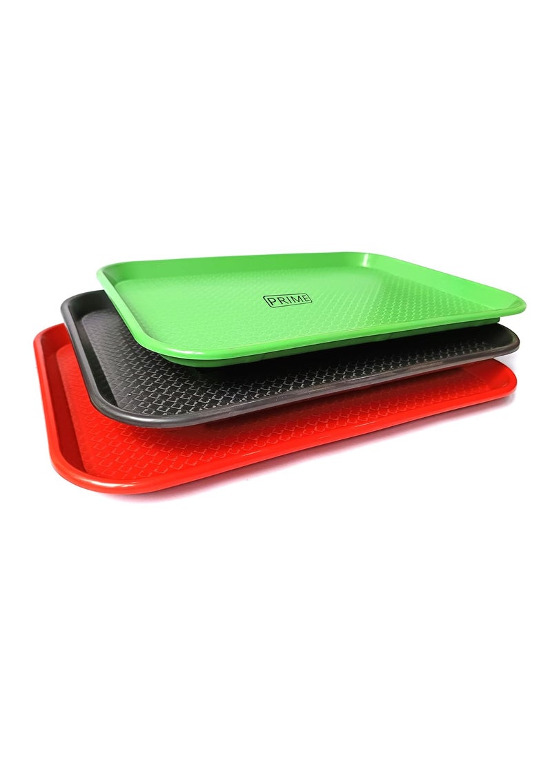 Prime Bakers and Moulders Large Serving rectangular Plastic Platter Tray 16 Inches X 12 Inches Set of 3