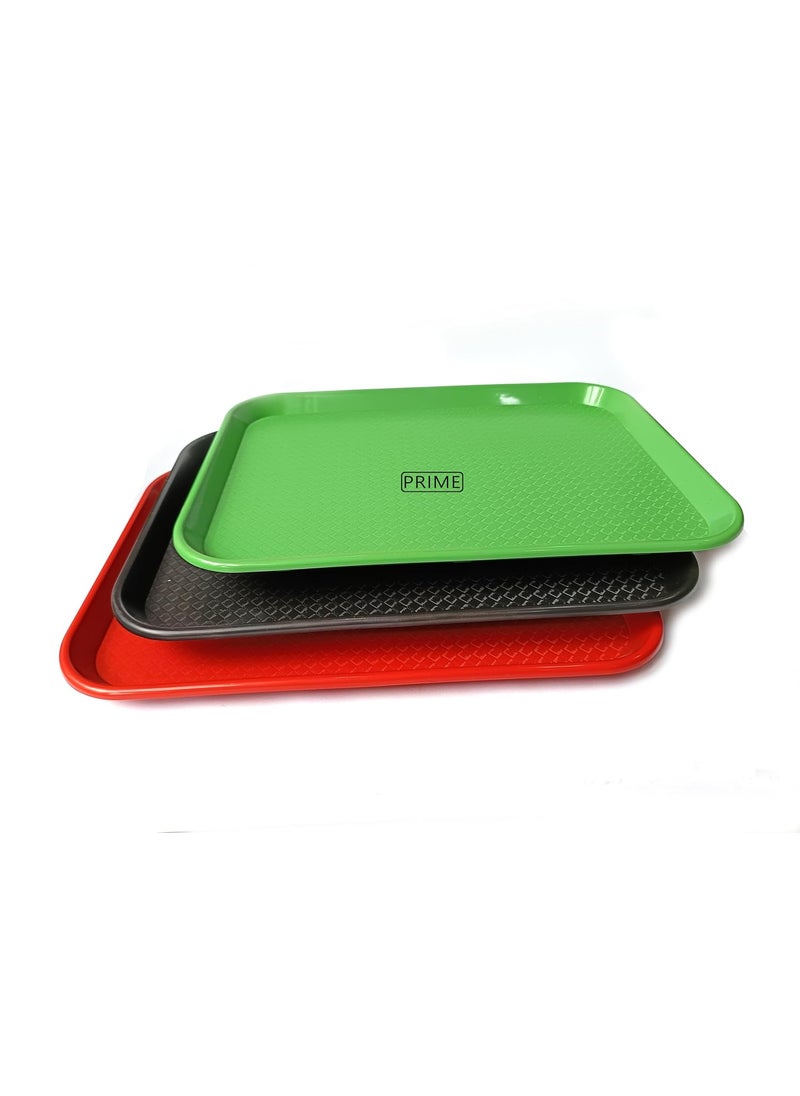 Prime Bakers and Moulders Large Serving rectangular Plastic Platter Tray 16 Inches X 12 Inches Set of 3