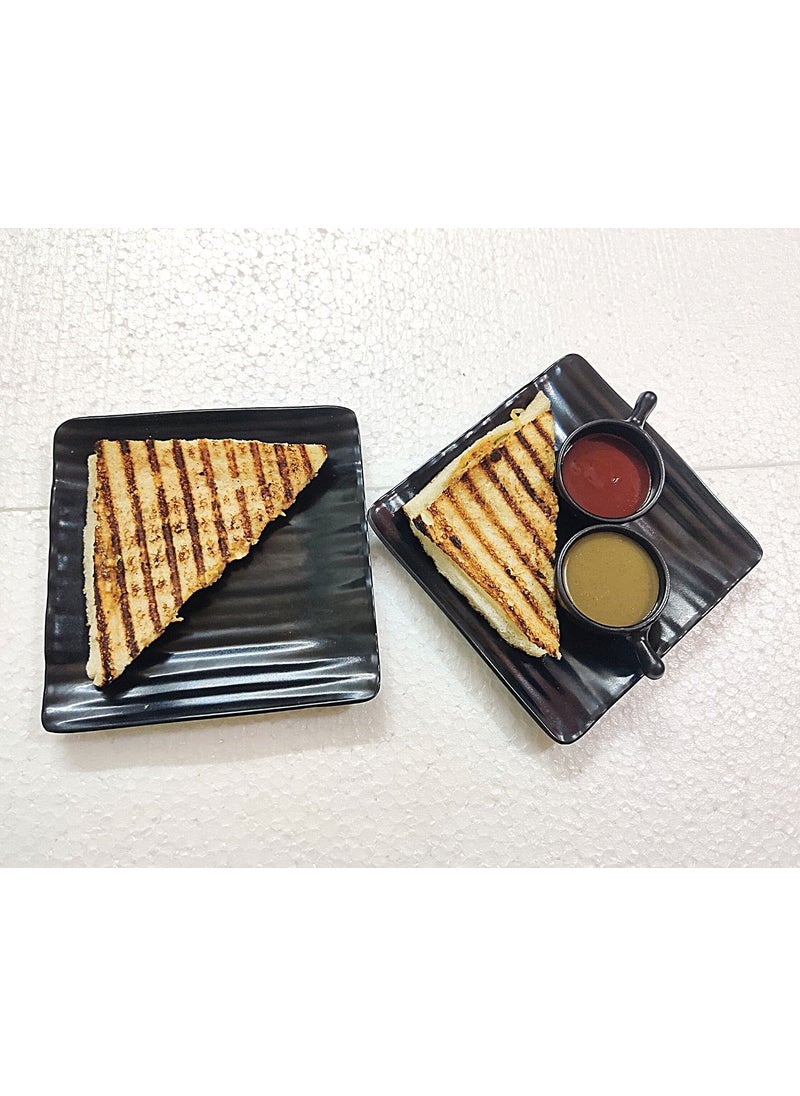 Home Decorise Melamine 4 Platters Set for Snacks and Sweets PlatesTray for Party and Daily use Serving Platter Serving Tray Black Pack of 4