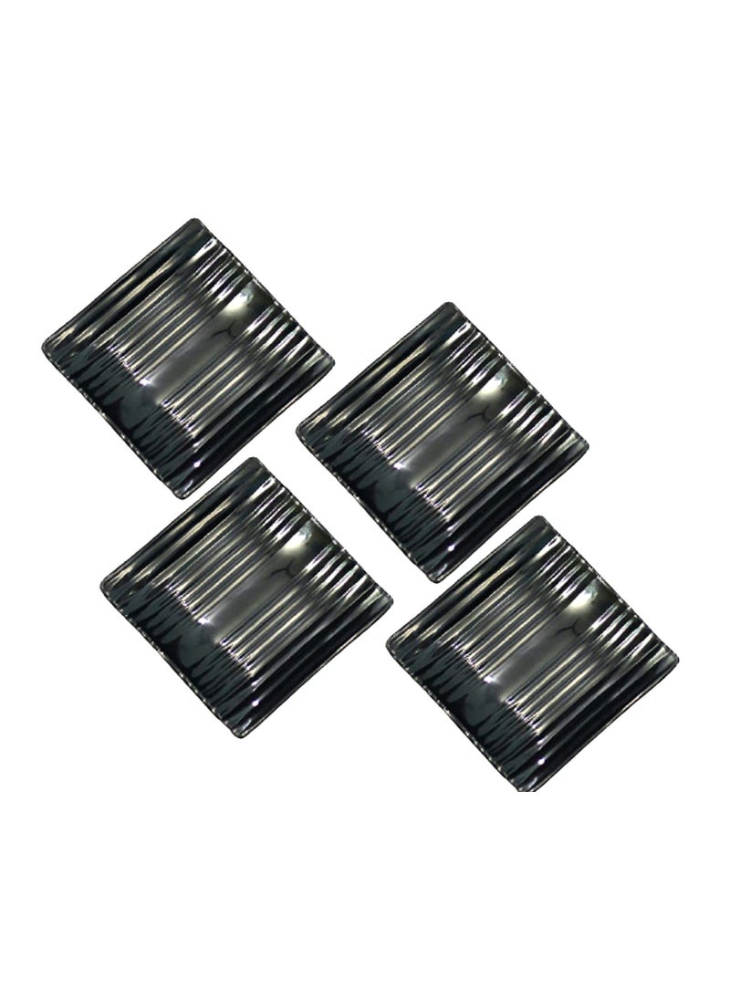 Home Decorise Melamine 4 Platters Set for Snacks and Sweets PlatesTray for Party and Daily use Serving Platter Serving Tray Black Pack of 4