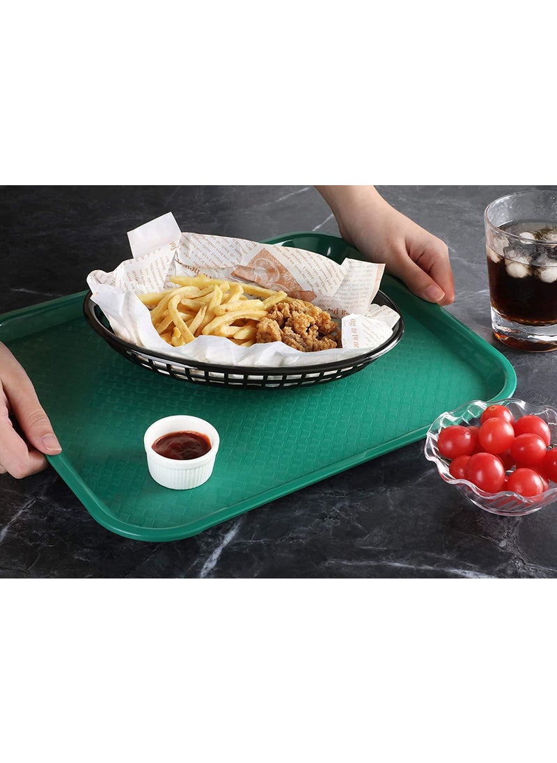 Improvhome Serving PlatterLarge Tray Made of Premium Plastic Rectangular Shape Length 16 Inches X Breadth 12 Inches 4 Green Tray