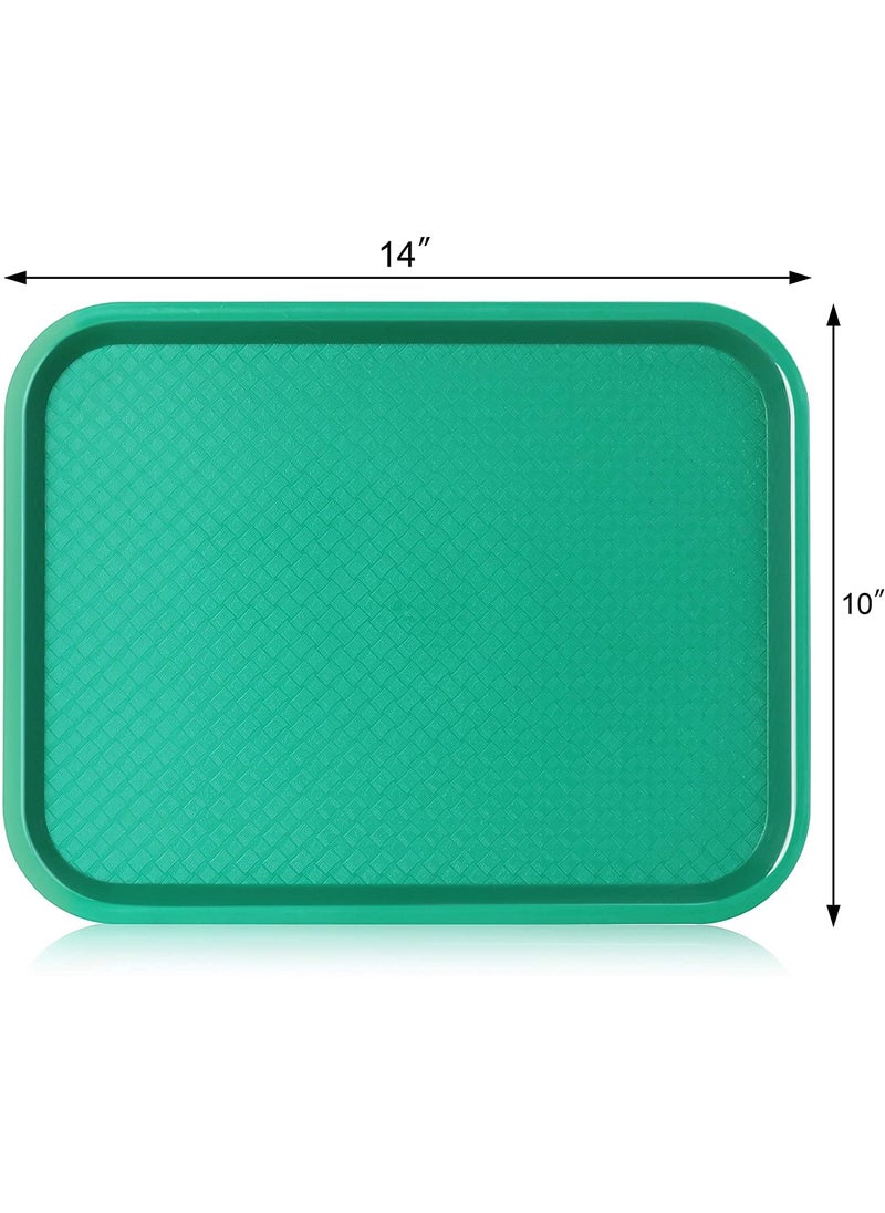Improvhome Serving PlatterLarge Tray Made of Premium Plastic Rectangular Shape Length 16 Inches X Breadth 12 Inches 4 Green Tray