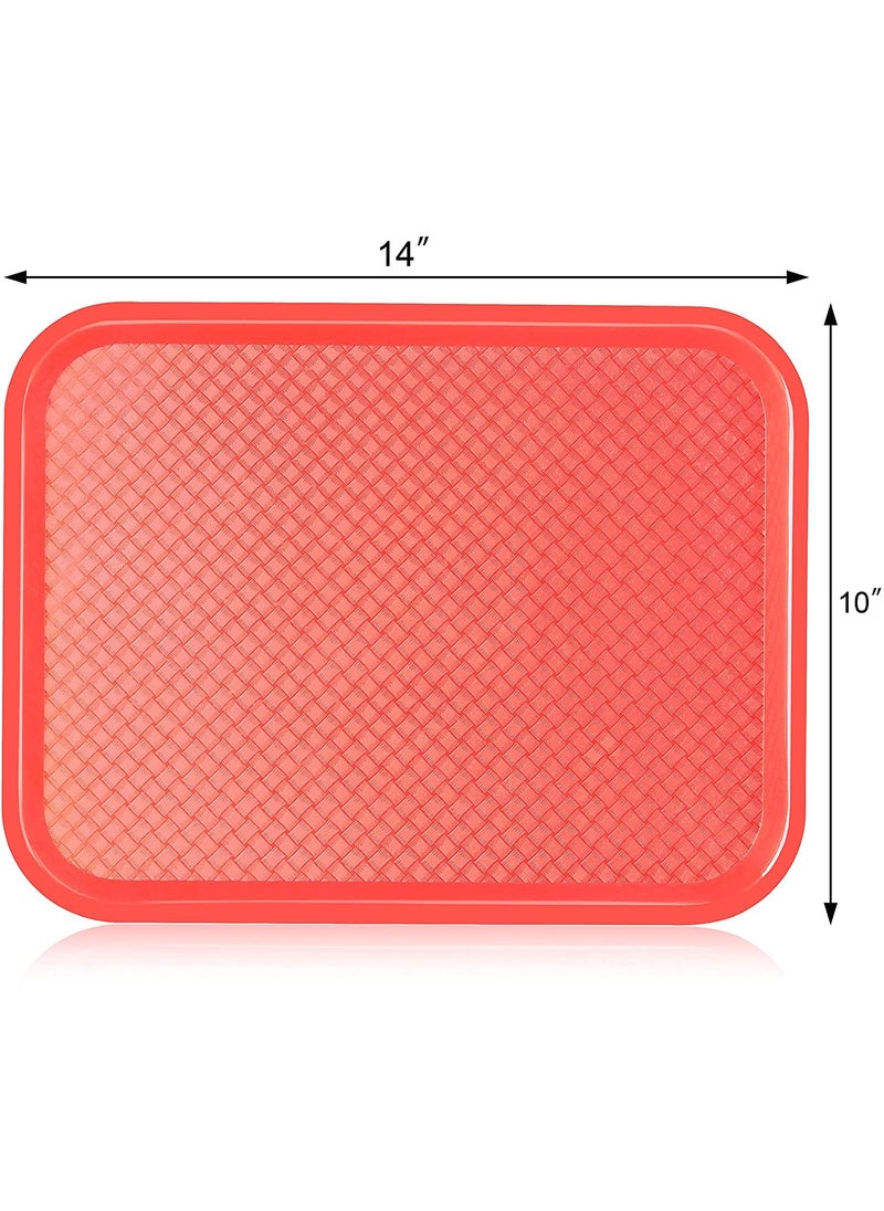 Improvhome Serving PlatterLarge Tray Made of Premium Plastic Rectangular Shape Length 16 Inches X Breadth 12 Inches 4 Red Tray