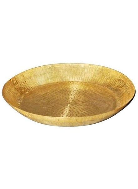 KARMBHUMI Brass Handmade Parat Platter Brass 16x35 Inch