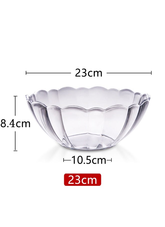 Acrylic Salad Bowl Round Clear Fruit Vegetable No.1 Lotus Bowl