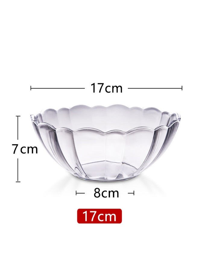 Acrylic Salad Bowl Round Clear Fruit VegetableLotus Bowl No. 3 Lotus Bowl No. 3