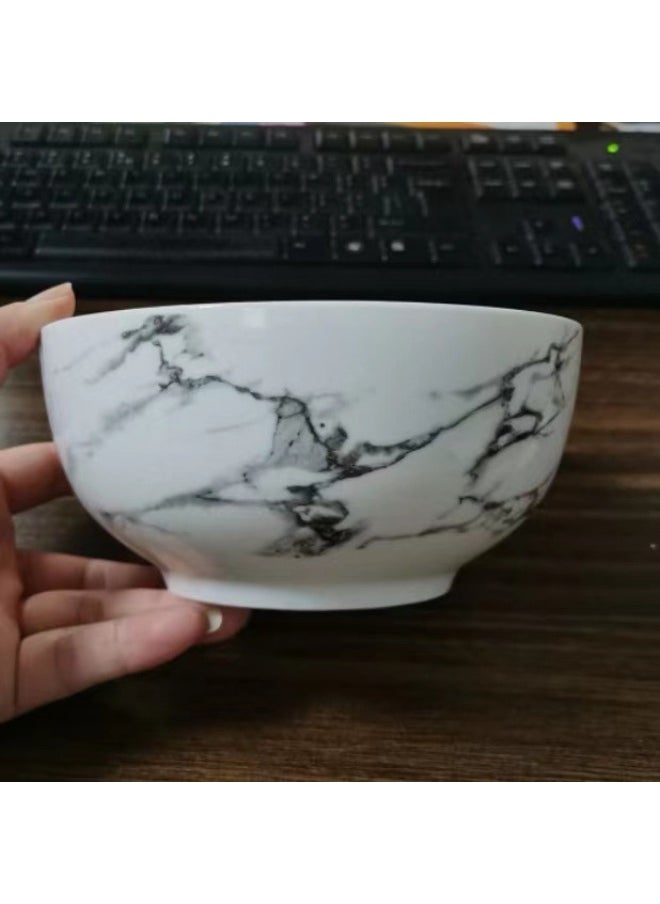 Nordic Black Marble Ceramic Dinnerware Set 6 inch noodle bowl-marble pattern