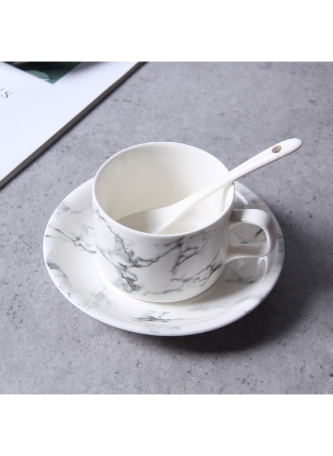 Nordic Black Marble Ceramic Dinnerware Set Coffee Cup with saucer-marbling