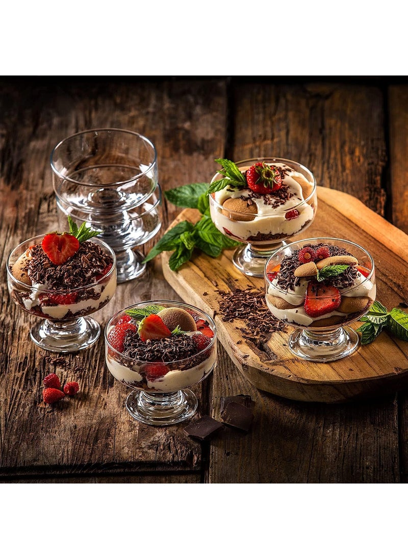 K KODZN Crystal Glass Ice Cream Cups Set of 6 Pieces 190ML Premium Glass Ice Cream Bowls for Home Multiuses Serving Bowl Fruit bowl Salad Bowl Chocolate Bowl set of 6