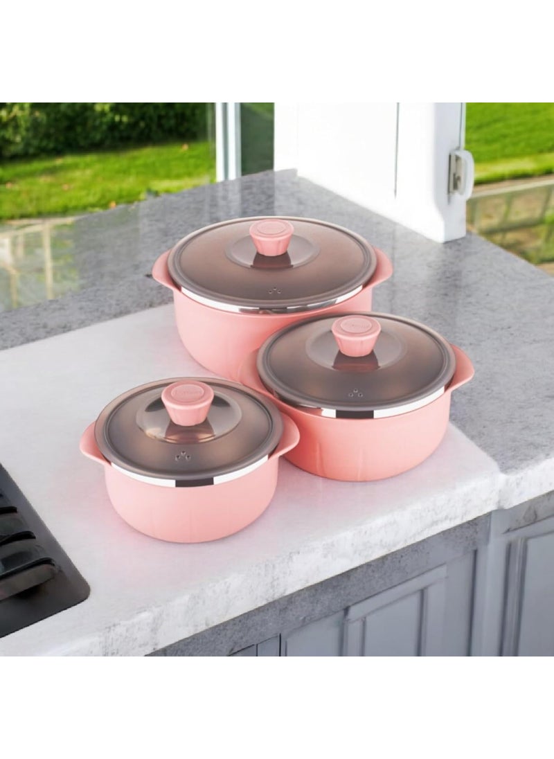 NHB BOUTIQUE Signature Serving Bowl Set Dinner KatoriBowl SetWati Set Kitchen Accessories Items Microwave Safe Bowl Salad Noodles Batter Sausage Making Tools Set of 3 MultiColor