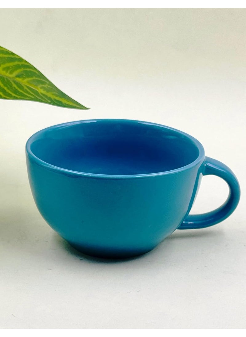 Lupaava Ceramic Soup Bowl 350ml Soup Mug Soup Cup Soup Set Soup Bowls Ceramic Microwave Safe 1 Blue