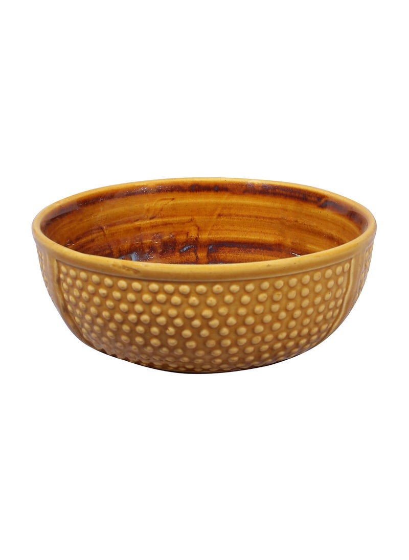 Miah Decor MDCF26 Ceramic Stoneware Handcrafted Ergonomic Crafted Serving Bowls Subtle Brown Color Microwave Safe Freezer Safe Dishware Safe Serveware Bowls
