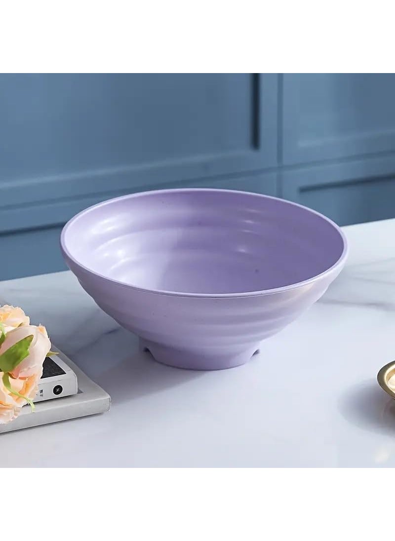 KESHU ENTERPRISE Wheat Straw Fiber Bowl Japanese Style Large Bowl Set Deep Stylish Bowl for Food Snacks Noodles Lightweight Salad Bowls for Serving Fruit Pasta 192125CM Purple Set of 3