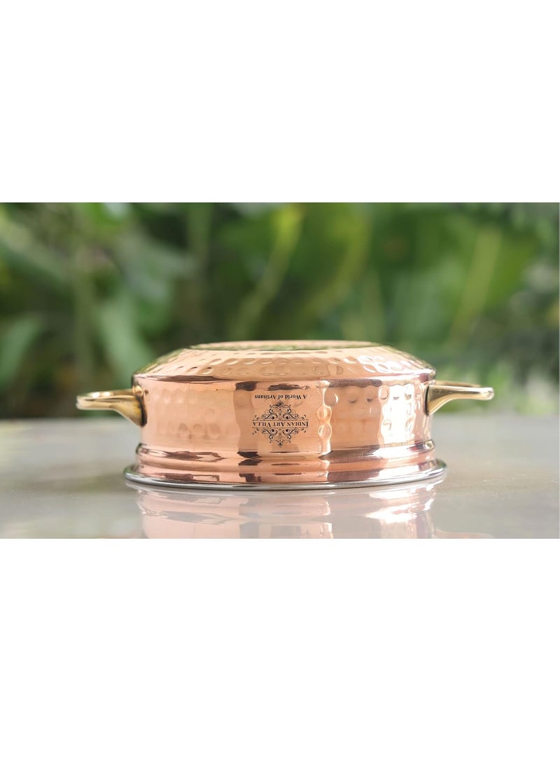 INDIAN ART VILLA IndianArtVilla Steel Copper Serving Handi Bowl Serveware Dinnerware 600 ML