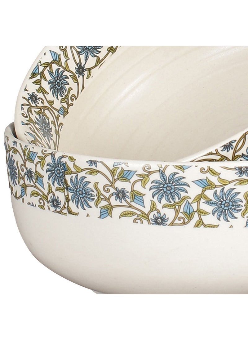 miah decor Stoneware Md83 Decal Serving Bowls Set of 2 MulticolorColor